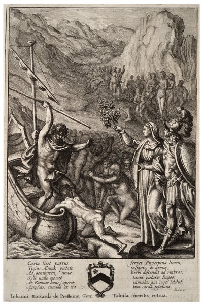 Eneas y Caronte. Estado 2 de Wenceslaus Hollar